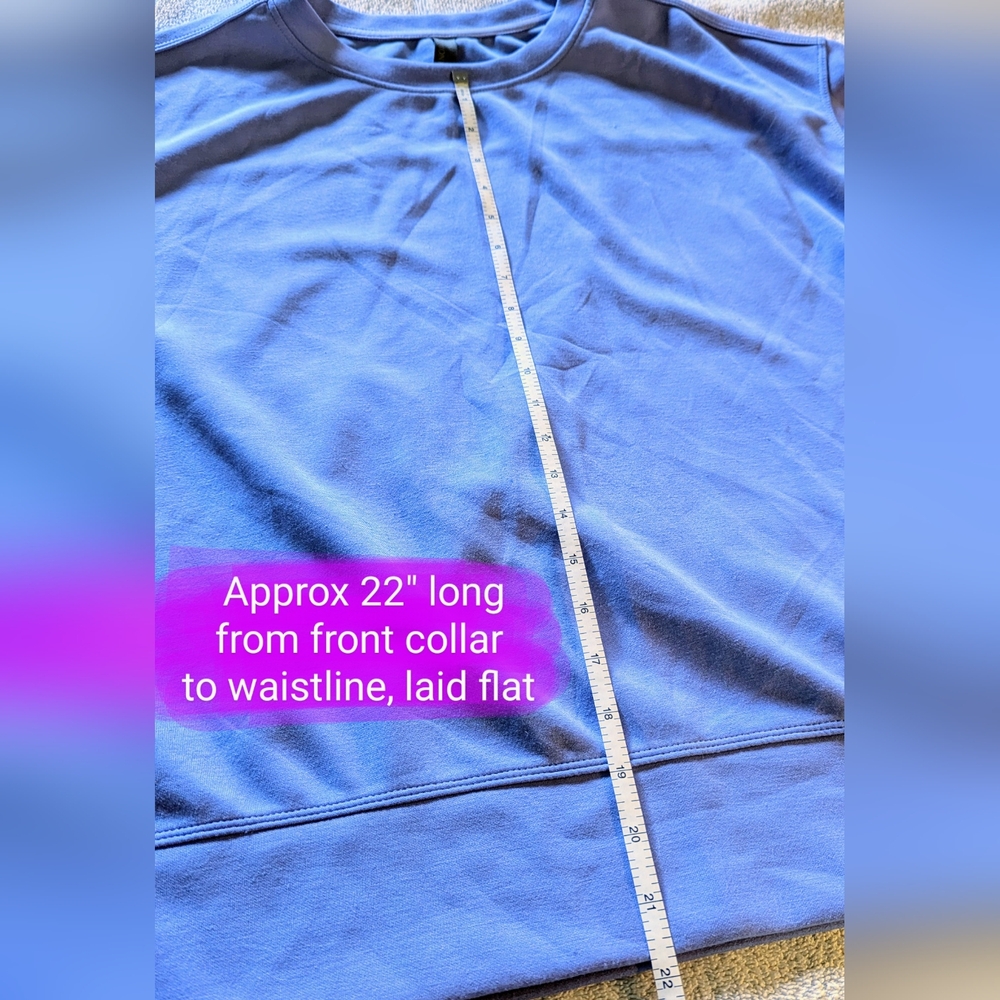 Size Med ladies Mondetta Crew neck pastel blue long sleeve pullover - Picture 5 of 11